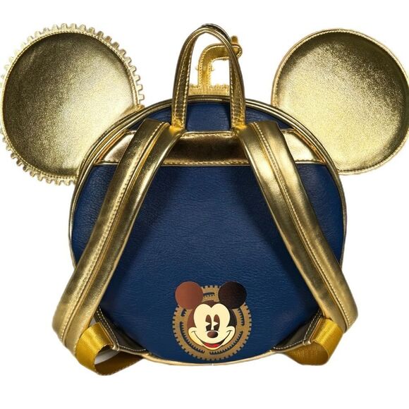 Exclusive Steampunk Mickey Navy and Gold Mini Backpack - Picture 3 of 5